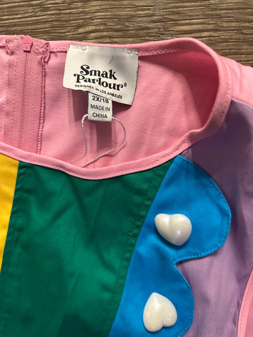 Unique Vintage mod rainbow scalloped dress - Picture 5 of 5